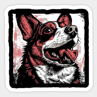 Retro Art Pembroke Welsh Corgi Dog Lover Sticker